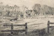 Camille Pissarro Field with mill at Osny painting
